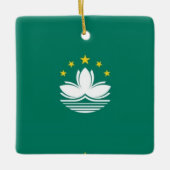 zMO001 Macaense Vlag Macau of Macao, Keramisch Ornament (Voorkant)
