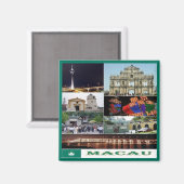 ZMO003 Macau of Macau collage, Azië, Fridge Magneet (Voorkant / Achterkant)