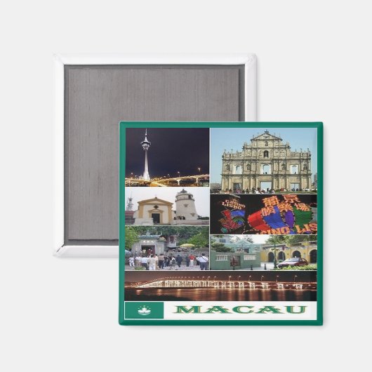 ZMO003 Macau of Macau collage, Azië, Fridge Magneet (Voorkant / Achterkant)