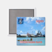 zMP005 SAIPAN, NOORDELIJKE MARIANA-EILANDEN, Fridg Magneet (Voorkant / Achterkant)