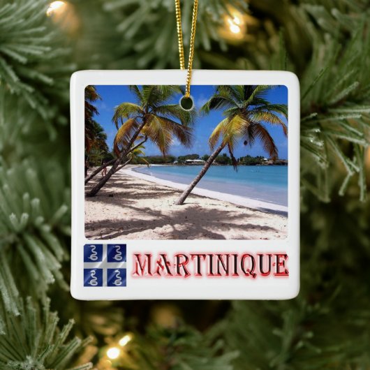 zMQ005 MARTINIQUE, LES SALINES Beach, Keramisch Ornament (Boom)