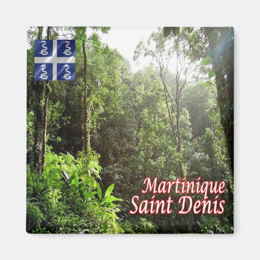 zMQ008 SAINT DENIS, regenwoud, Martinique, Fridge Magneet (Voorkant)