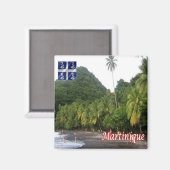 zMQ009 MARTINIQUE, Anse Céron, Black Sand Beach Magneet (Voorkant / Achterkant)