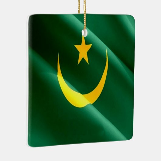 zMR002 MAURITANIË, Zwaaiende Vlag, Afrika, Keramisch Ornament (Rechts)