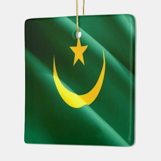 zMR002 MAURITANIË, Zwaaiende Vlag, Afrika, Keramisch Ornament (Links)