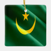 zMR002 MAURITANIË, Zwaaiende Vlag, Afrika, Keramisch Ornament (Voorkant)