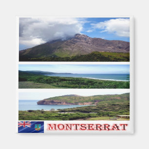 zMS003 MONTSERRAT, Mosaic, Amerika, Fridge Magneet
