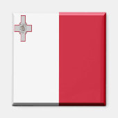 zMT001 Maltese VLAG, Malta, Koelkast Magneet (Voorkant)
