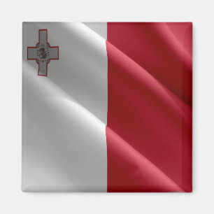 zMT002 MALTESE waving FLAG Malta, Fridge Magneet