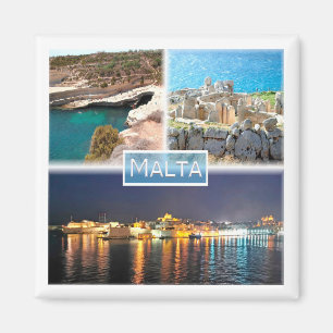 zMT003 PETER D POOL MNAJDRA BY NGHT Malta, Fridge Magneet