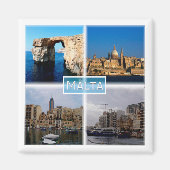 zMT004 LA VALLETTA SKYLINE, Malta, Fridge Magnet (Voorkant)
