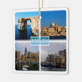 zMT004 LA VALLETTA SKYLINE, Malta, Keramisch Ornament (Links)