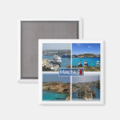 zMT005 DE BLAUW LAGOON, Malta, Fridge Magnet (Voorkant / Achterkant)
