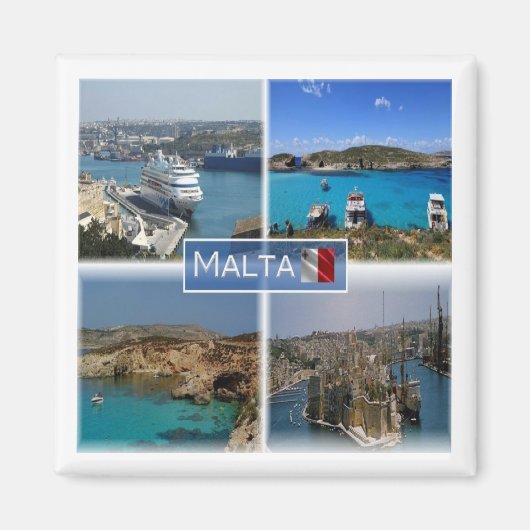 zMT005 DE BLAUW LAGOON, Malta, Fridge Magnet (Voorkant)