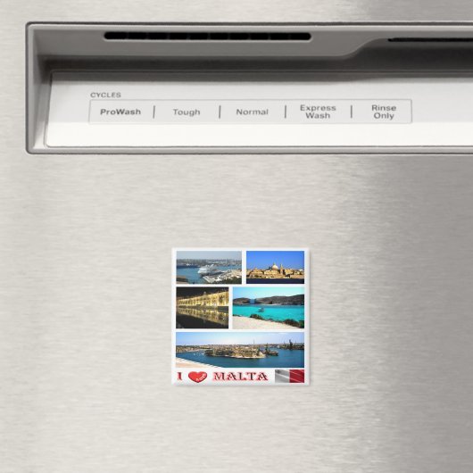 zMT007 MALTA "I Love", Fridge Magneet (Insitu (Vaatwasser))