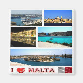 zMT007 MALTA "I Love", Fridge Magneet (Voorkant)