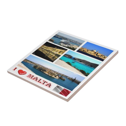 zMT007 MALTA "I Love", Tegeltje (Zijkant)