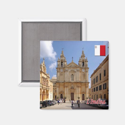 zMT008 MDINA "The Silent City", Malta, Fridge Magneet (Voorkant / Achterkant)