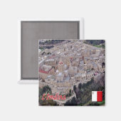 zMT009 MDINA SkyLine, Malta, Fridge Magneet (Voorkant / Achterkant)