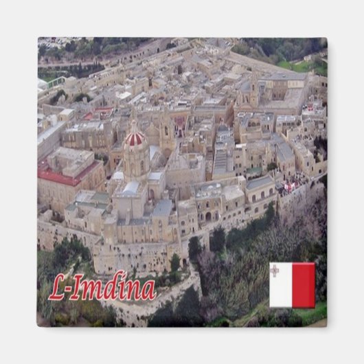zMT009 MDINA SkyLine, Malta, Fridge Magneet (Voorkant)