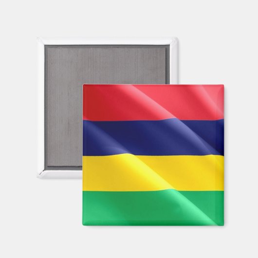 zMU002 MAURITIUS, Waving Flag, Afrika, Fridge Magneet (Voorkant / Achterkant)