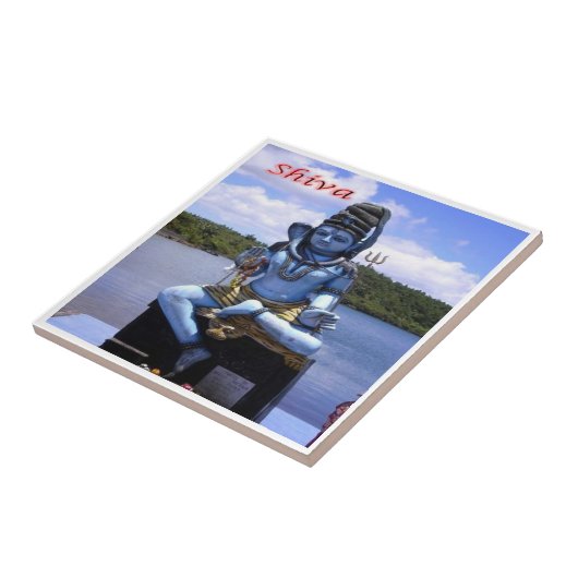 zMU004 MAURITIUS, God Shiva, Afrika, Tegeltje (Zijkant)