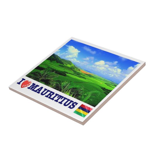 zMU020 MAURITIUS I Love, Afrika, Tegeltje (Zijkant)