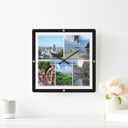 zMU022 PORT LOUIS, Mosaic, Afrika, Vierkante Klok (Huis)