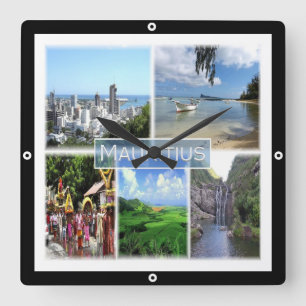 zMU022 PORT LOUIS, Mosaic, Afrika, Vierkante Klok