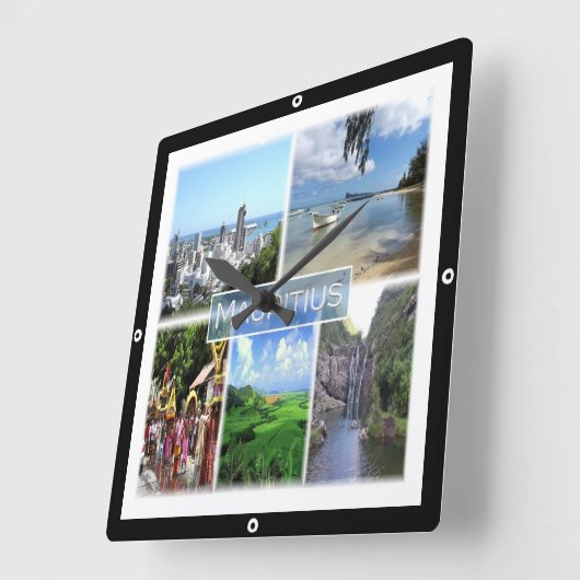 zMU022 PORT LOUIS, Mosaic, Afrika, Vierkante Klok (Hoek)