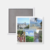 zMU022 PORT LOUIS, Mozaïek, Afrika, Fridge Magneet (Voorkant / Achterkant)