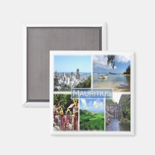 zMU022 PORT LOUIS, Mozaïek, Afrika, Fridge Magneet (Voorkant / Achterkant)