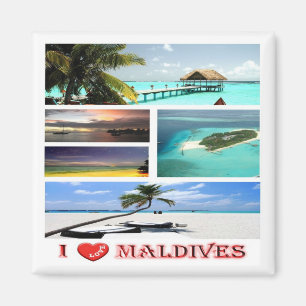 zMV009 i love MALDIVES collage, Fridge Magneet