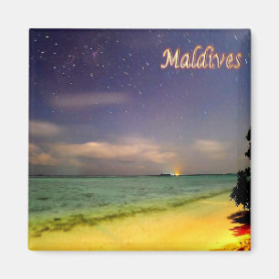 ZMV012-MOONLIT strand, Maldiven, Azië, Fridge Magneet