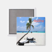 zMV013 hoofdstrand, Malediven, Azië, Fridge Magneet (Voorkant / Achterkant)