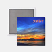 zMV014 sunset MALDIVES, Asia, Fridge Magneet (Voorkant / Achterkant)