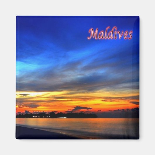 zMV014 sunset MALDIVES, Asia, Fridge Magneet (Voorkant)