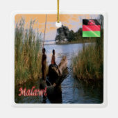 zMW004 MALAWI, L. Chiuta, Afrika, Keramisch Ornament (Achterkant)
