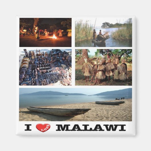 zMW009 MALAWI I Love, Mosaic, Africa, Fridge Magneet (Voorkant)