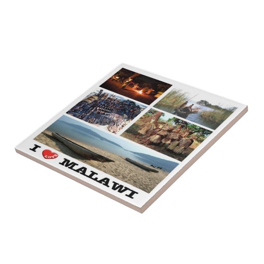 zMW009 MALAWI I Love, Mozaïek, Afrika, Tegeltje (Zijkant)