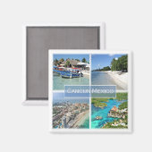zMX003 CANCUN, Mosaic, Mexico, Amerika, Fridge Magneet (Voorkant / Achterkant)