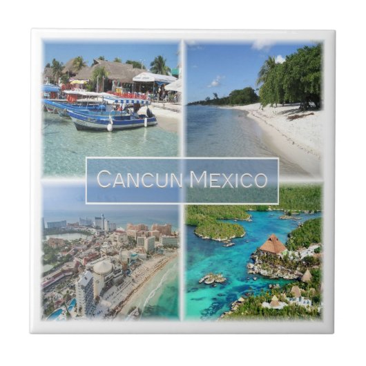 zMX003 CANCUN, Mosaic, Mexico, Amerika, Tegeltje (Voorkant)