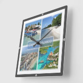 zMX003 CANCUN, Mosaic, Mexico, Vierkante Klok (Hoek)