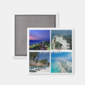 zMX005 CANCUN, Mosaic, Mexico, Amerika, Fridge Magneet (Voorkant / Achterkant)