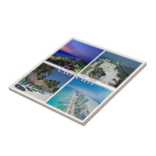 zMX005 CANCUN, Mozaïek, Mexico, Amerika, Tegeltje