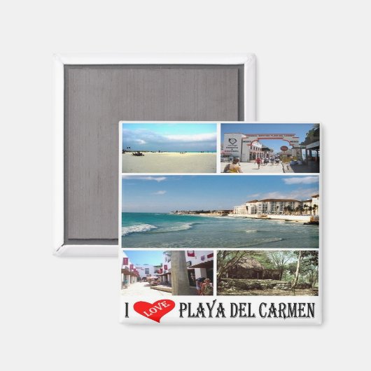 zMX007 MEXICO, Playa Del Carmen I Love, Fridge Magneet (Voorkant / Achterkant)