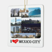 zMX008 mozaïek van MEXICO CITY I Love, Keramisch Ornament (Links)