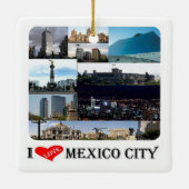 zMX008 mozaïek van MEXICO CITY I Love, Keramisch Ornament (Achterkant)