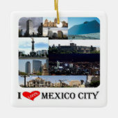 zMX008 mozaïek van MEXICO CITY I Love, Keramisch Ornament (Voorkant)