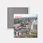 zMX016 MERIDA, Uitzicht vanuit de lucht, Mexico, Y Magneet (Voorkant / Achterkant)